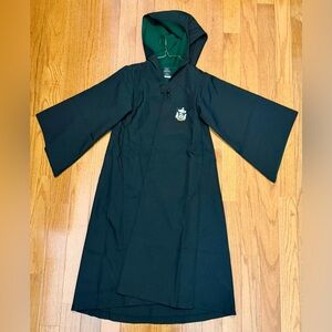 Universal Black Hooded Robe with Green Slytherin Crest